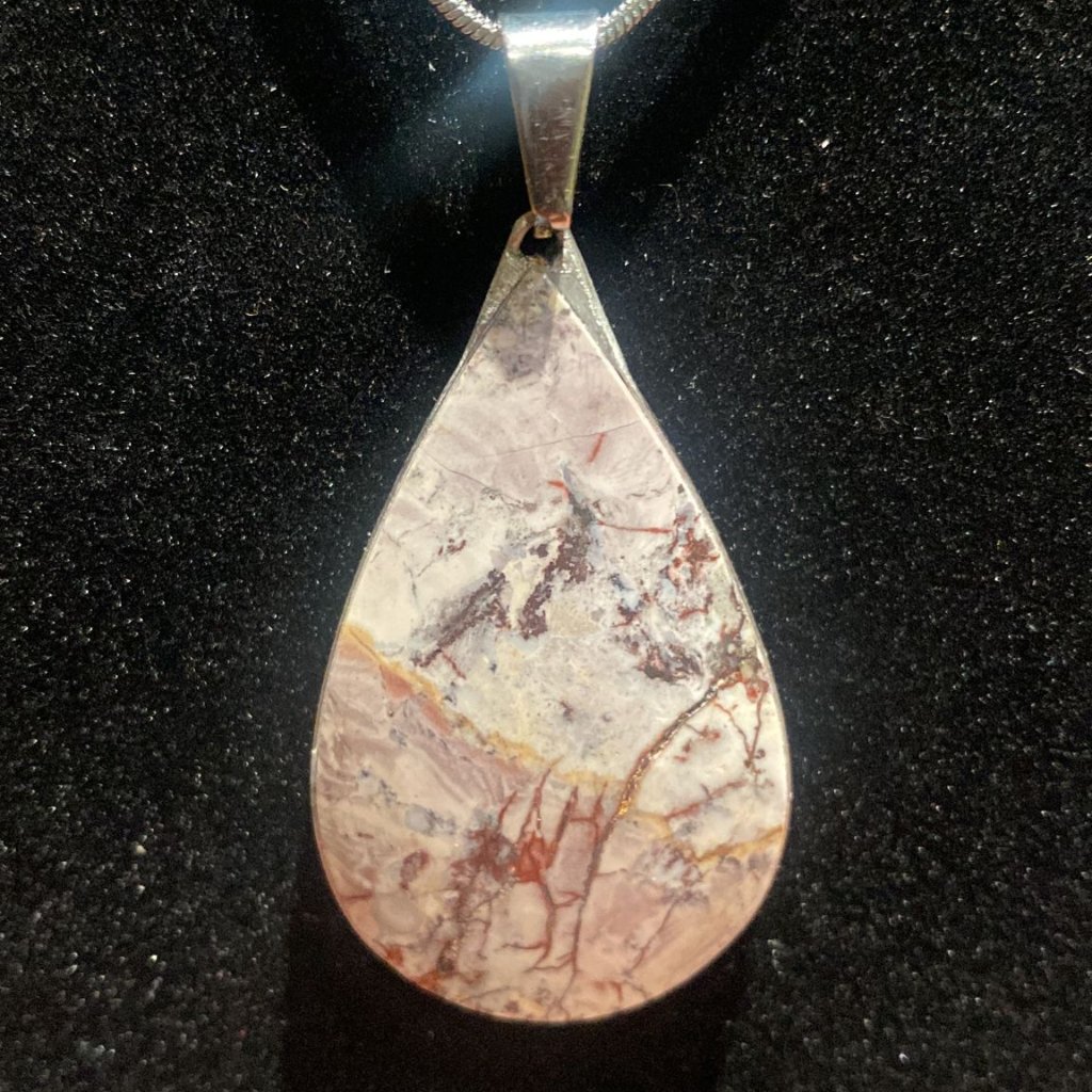 Scenic Jasper Teardrop Crystal Pendant Xl 24$